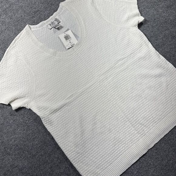 Alfani Woman 3X‎ Short Sleeve Crochet White - Picture 1 of 6